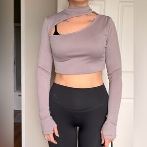 Stylish Lavender Asymmetrical Crop Top